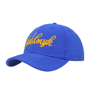 Royal Blue Color Cotton Fabric Six Panels Structured Baseball Cap And Hat with New Technology Embroidery Logo