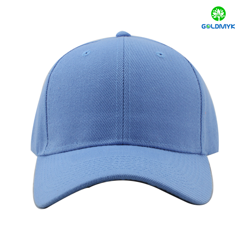 Light blue acrylic six panel sports cap