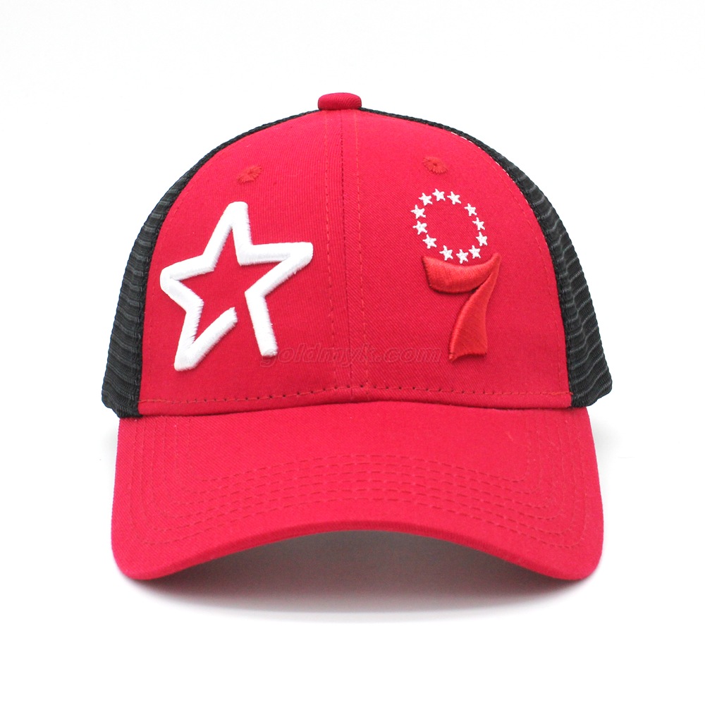 Best Quality Structured Multi-color Custom 6 Panels Trucker Mesh Cap with Embroidery Logo Design