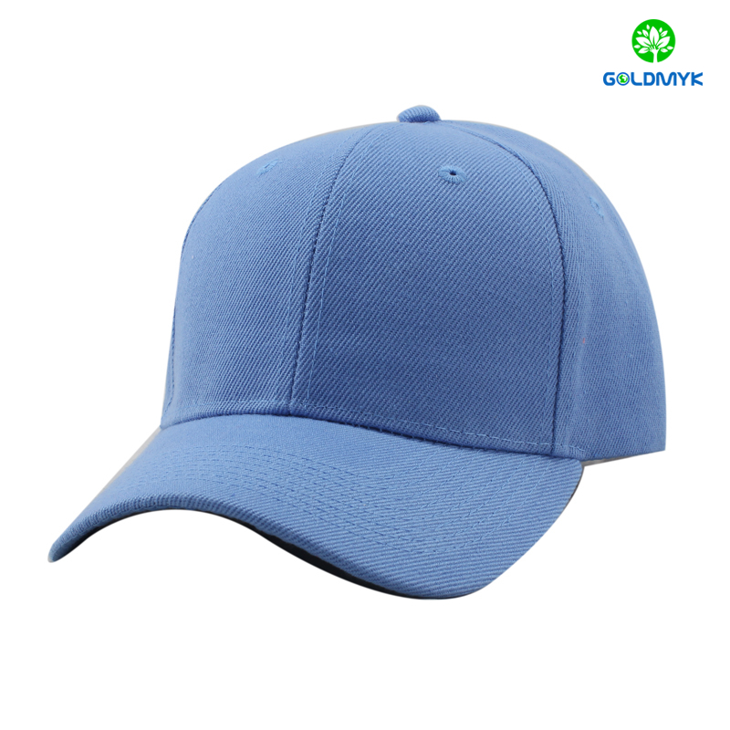 Light blue acrylic six panel sports cap