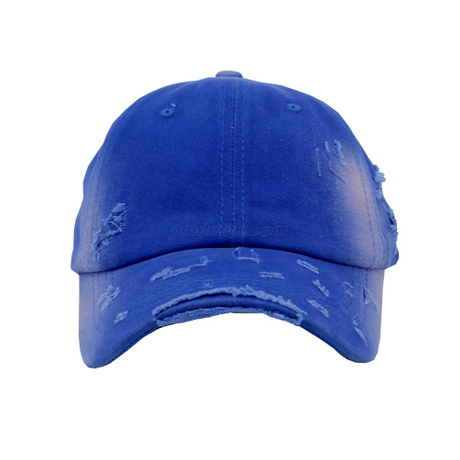 Custom Blue 100% Cotton Twill Fabric Custom Logo Acid Washed Baseball Cap Hat Can Custom Embroidery Of Women And Men