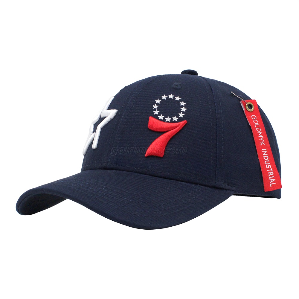 Good Quality 6 Panels Structured Baseball Cap with Customized 3D And Flat Embroidery And Woven Brand Tape