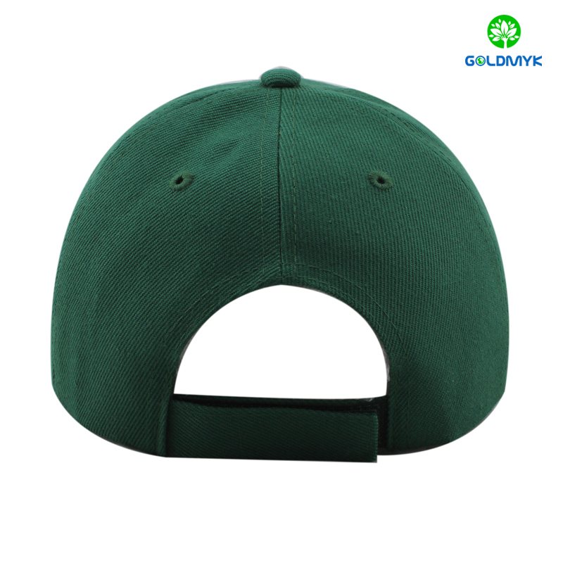 100% Acrylic baseball cap in dark green color