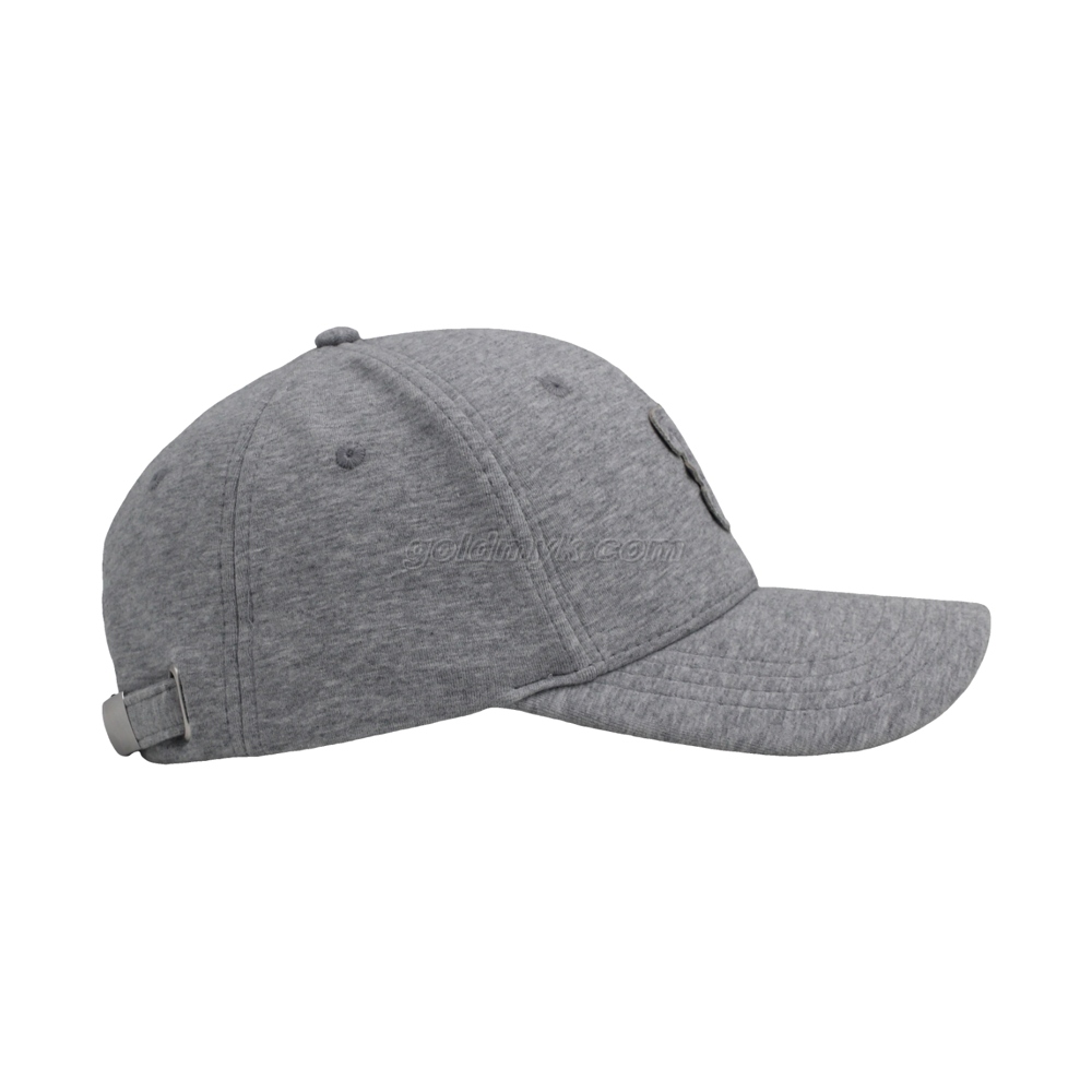Custom Heather Grey Color Fabric Melange Color Structured Baseball Cap And Hat with Embroidery Patch