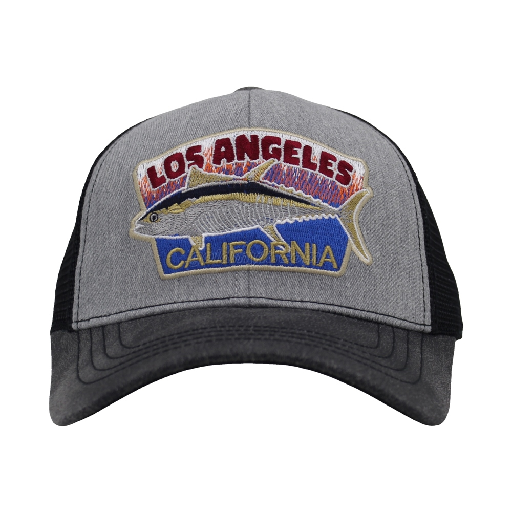 Best Sale Six Panels Heather Grey Color Cotton Twill Trucker Mesh Cap And Hat with Custom Embroidery