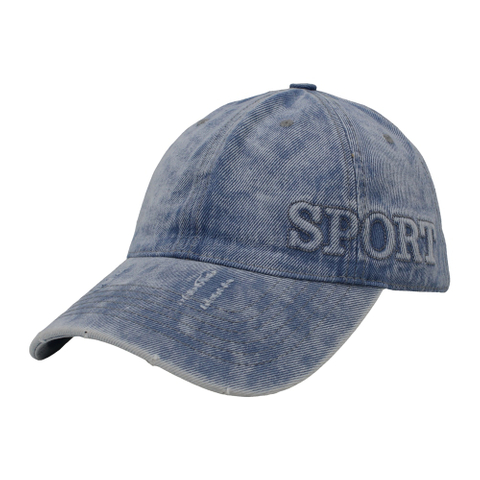 Promotional Washed Denim Unstructured Baseball Cap And Hat with Custom Logo Design