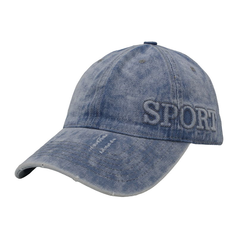 Promotional Washed Denim Unstructured Baseball Cap And Hat with Custom Logo Design