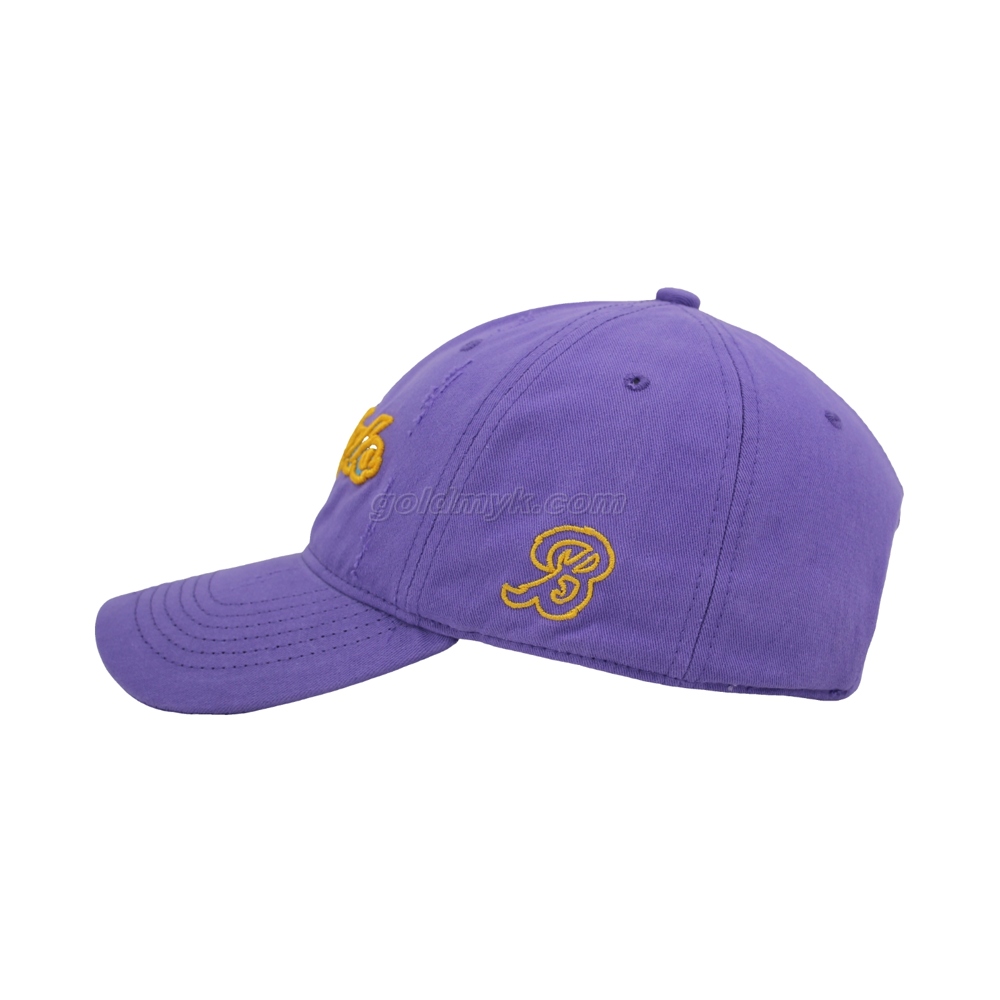 100% Cotton Fabric Baseball Cap Hand Washed Women And Men Acid Washed , Patch Embroidery, 6 Panel Cap