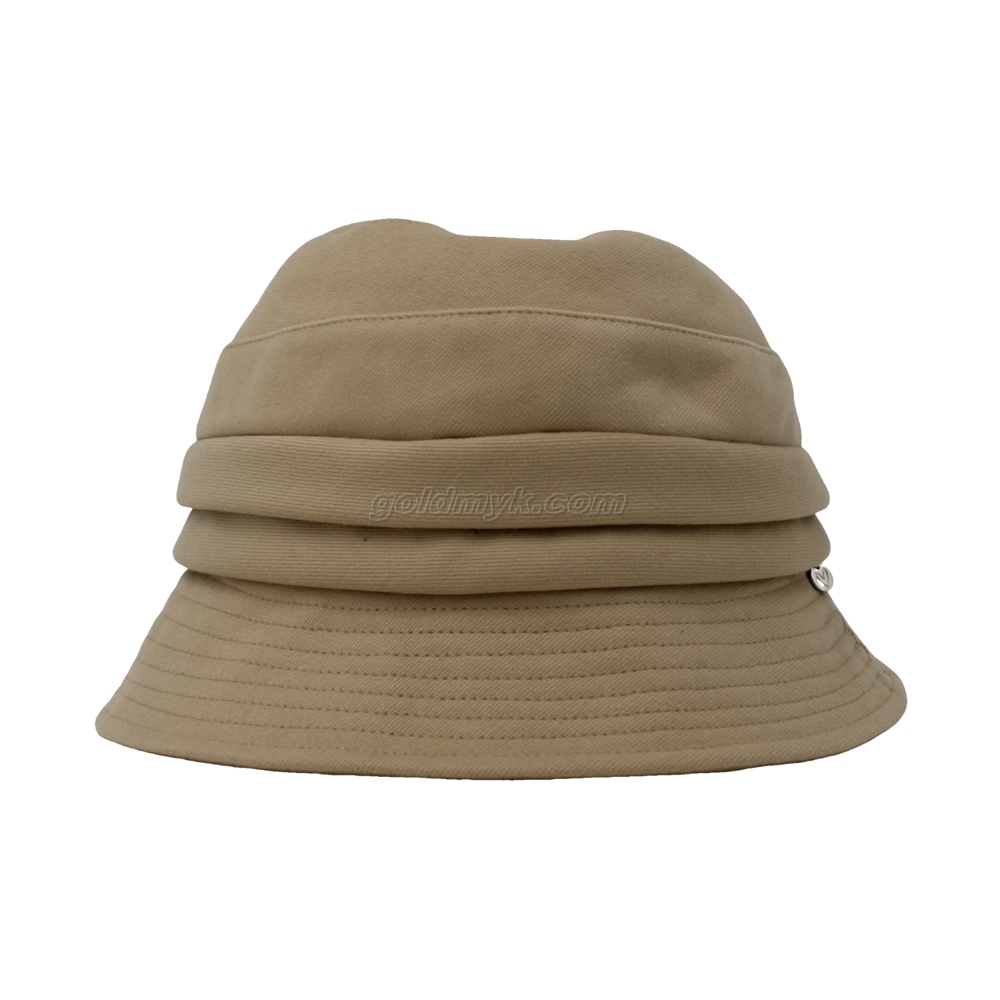 Fashion Warm Custom Bucket Hat with Metal Decoration for Women
