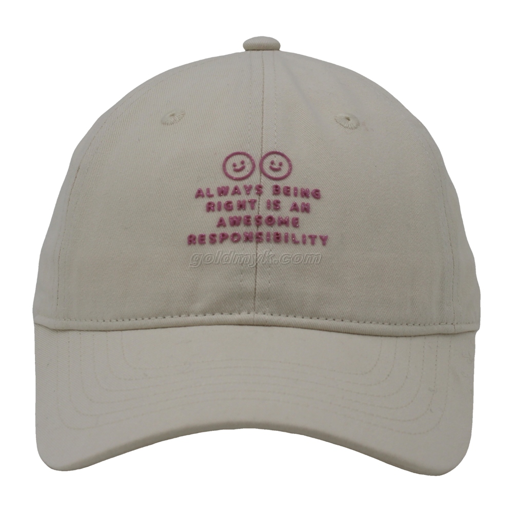 100% Cotton Baseball Cap Rope of Women And Men Custom Embroidery Silk Printed 6 Panel Cap Metal Buckle Closure