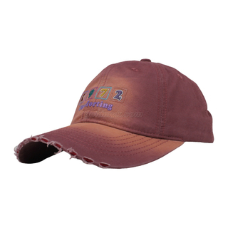 Hot Sale And New Design Distressed Washed Cotton Baseball Cap And Hat with Custom TPU Print Logo