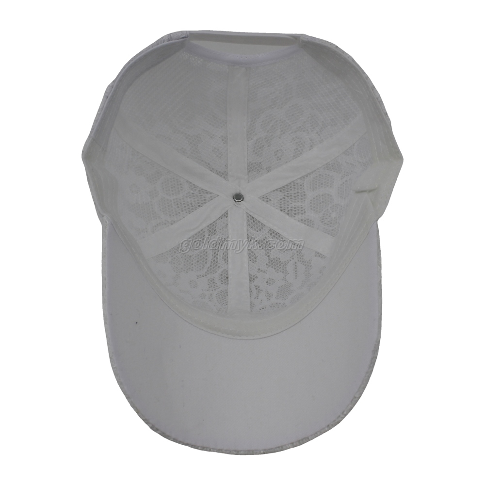 100% Polyester Baseball Cap Rope of Women And Men Custom Embroidery Silk Printed 6 Panel Cap Metal Buckle Closure