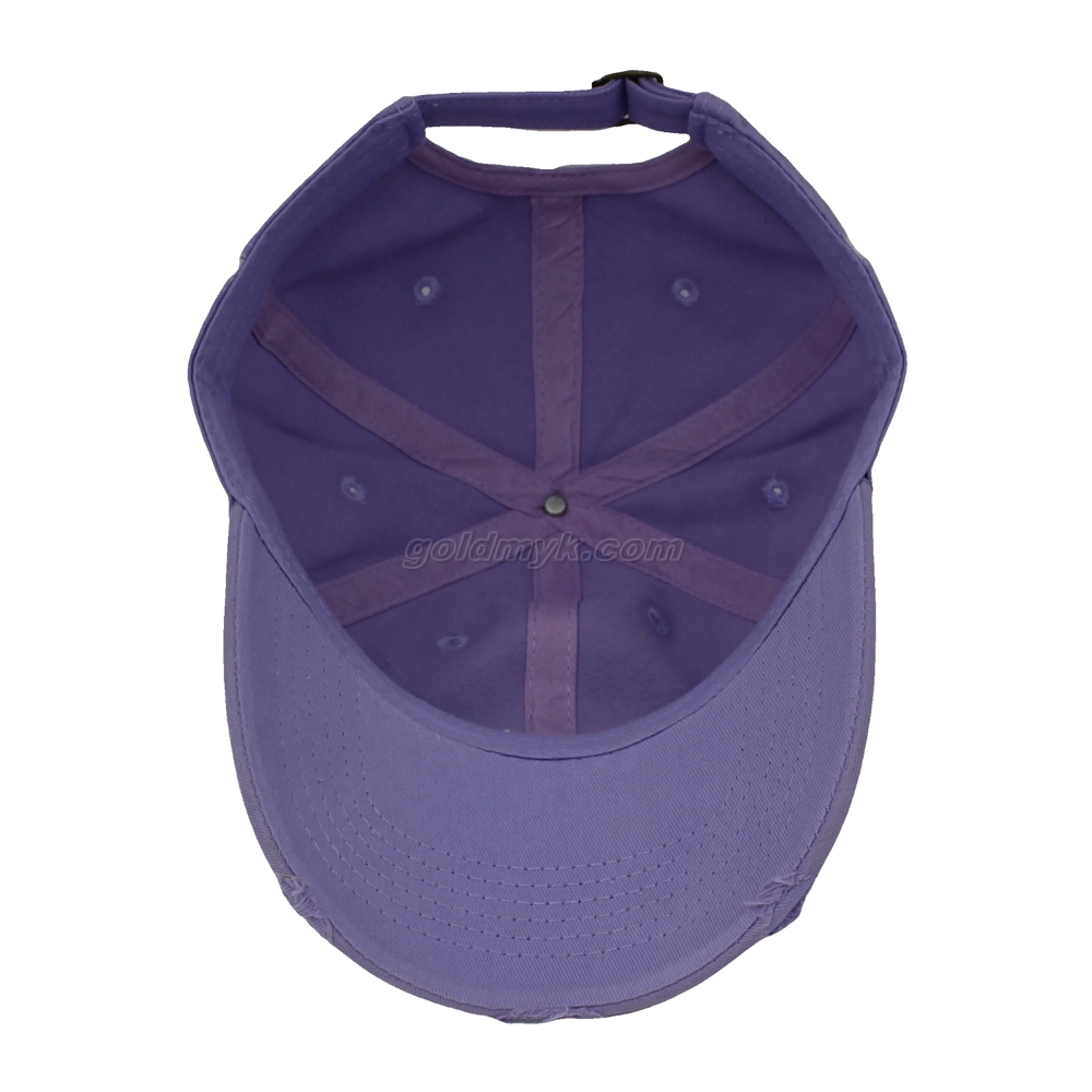New Purple Color Distressed Wash Cotton Baseball Cap And Hat with Custom Embroidery Logo