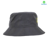 Dazzling 100% Polyester Black Flat Embroidery Street Style Custom Fabric Bucket Floppy Hat 