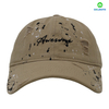 100% Cotton Flat Embroidery Checked Pattern Street Style Custom Fabric Cap Curved Brim 6-Panel Baseball Cap