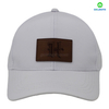 Laser Drilling Leather Patch White Street Style Custom Fabric Cap Curved Brim 6-Panel Trucker Mesh Caps