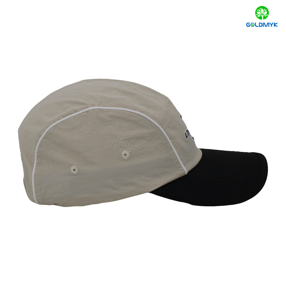 Flat Embroidery Style Dad Hat Custom Fabric Cap Curved Brim 5-Panel Baseball Cap