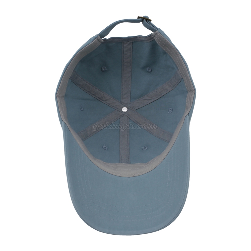 100% Washed Cotton Baseball Cap Rope of Women And Men Custom Embroidery Silk Printed 6 Panel Cap Metal Buckle Closure