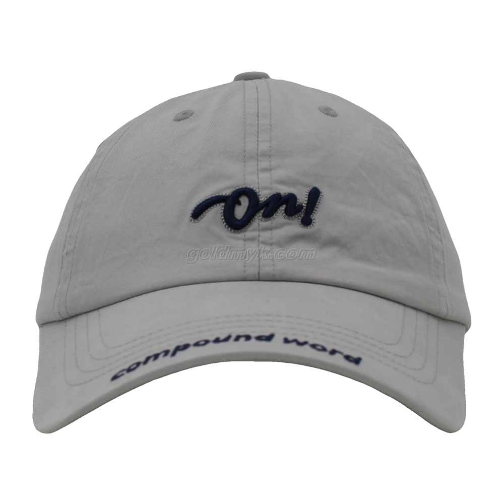 100% Washed Cotton Baseball Cap Rope of Women And Men Custom Embroidery Silk Printed 6 Panel Cap Metal Buckle Closure