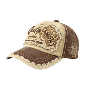 Customized Five Panels Washed Cap And Hat with Heavy Stitching And Embroidery Patch for New And Recommend