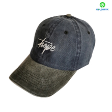 Promotional Custom Made 6 Panels Cotton Pigment Washed Embroidery Baseball Cap