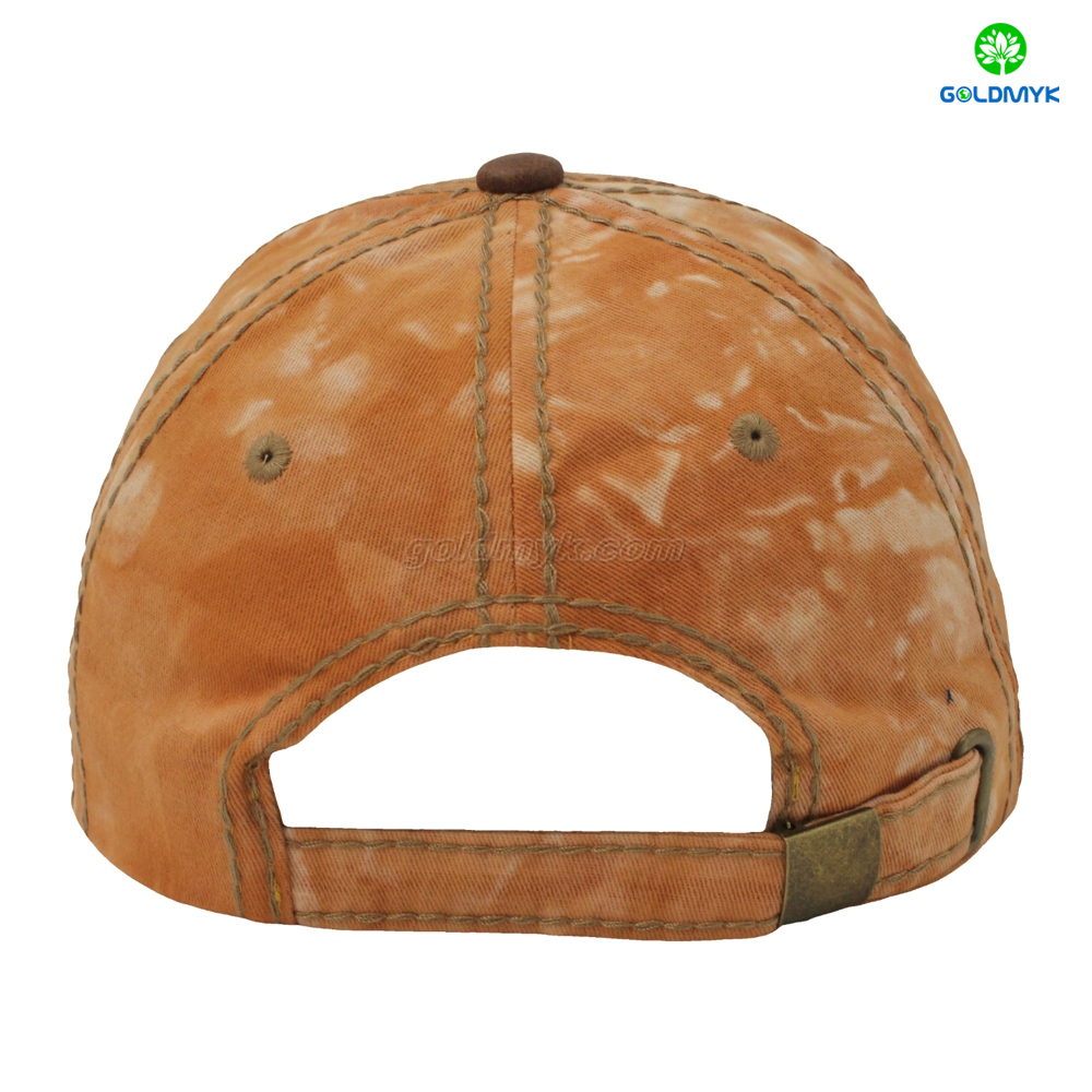 6 Panel Rubber Patch Dyeing Color Men and Women Baseball Cap 