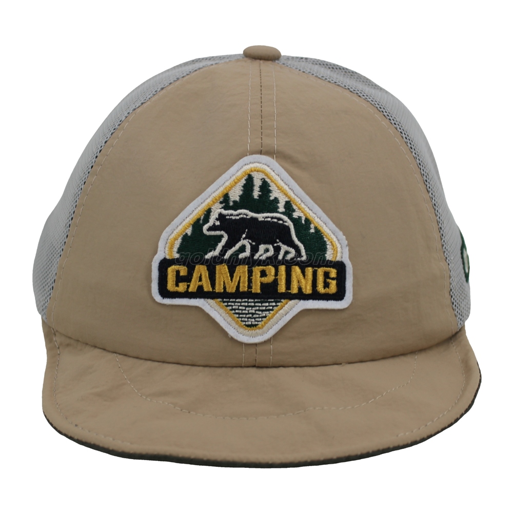 Custom Flat Bill Light Weight Fabric Mesh Cap And Hat with Custom Felt Embroidery