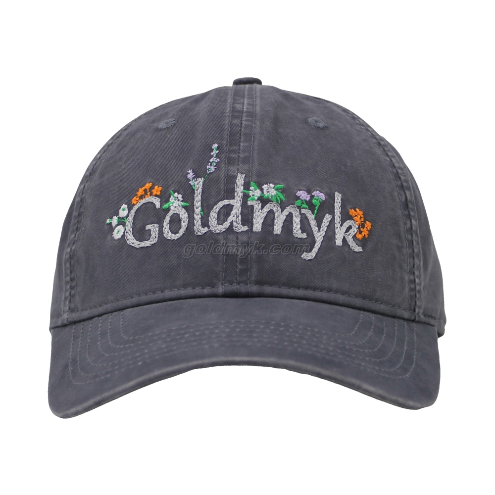 Vintage Stylish Flat Embroidery Washed Baseball Cap Dad Hat 6-panel Sports Caps For Man And Woven Can Custom Logo