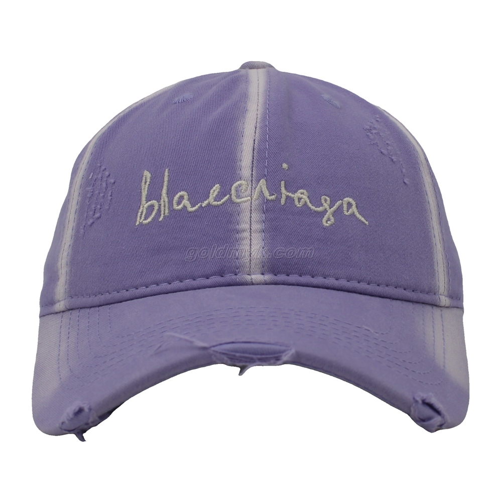 New Purple Color Distressed Wash Cotton Baseball Cap And Hat with Custom Embroidery Logo