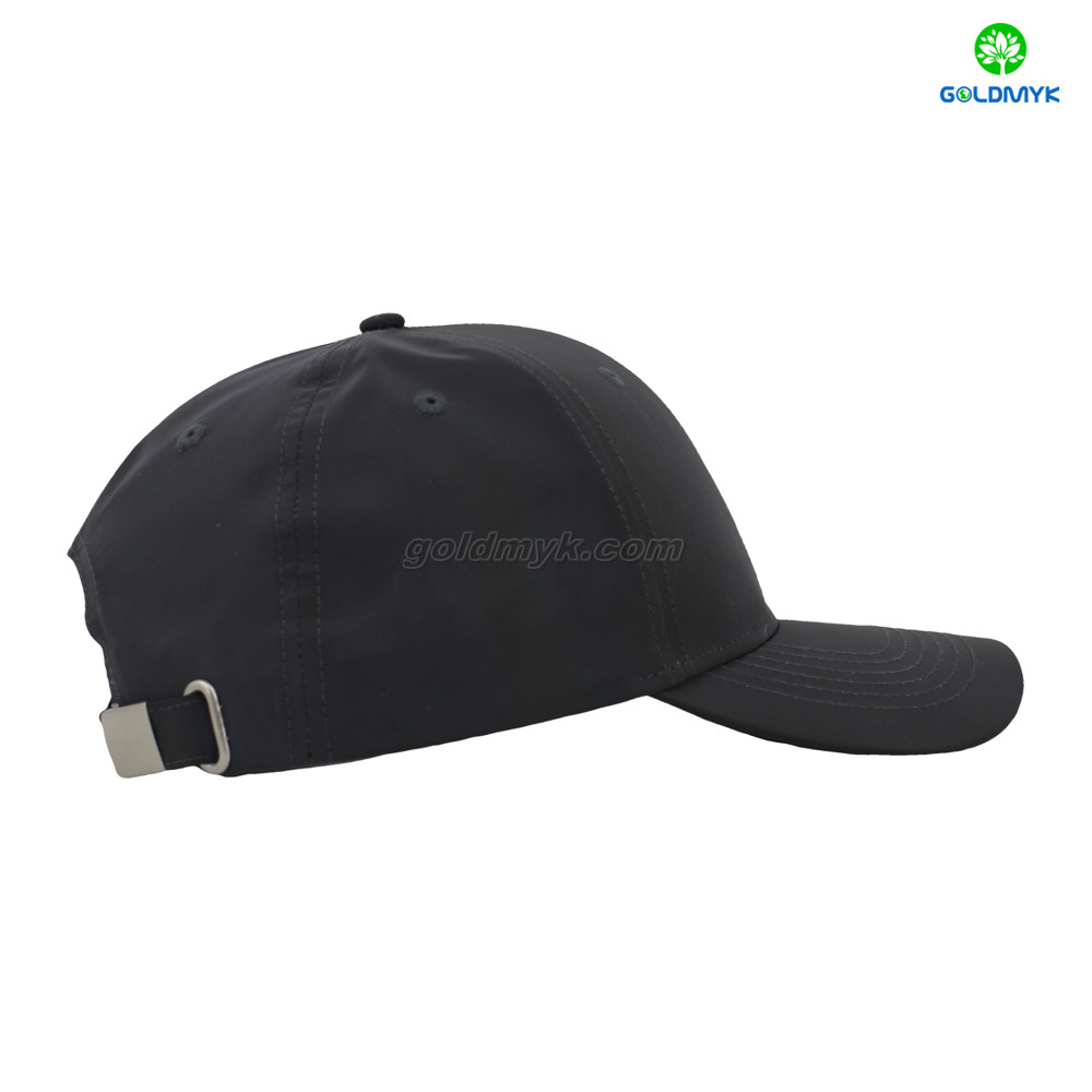 Dazzling 100% Polyester Black Flat Embroidery Street Style Custom Fabric Cap Curved Brim 6-Panel Baseball Cap