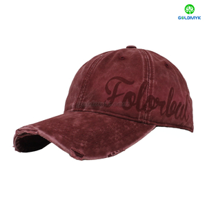 Stylish 6-Panel Red Curved Brim Washed Design for Sports Business Or Street Style Baseball Cap