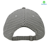 100% Polyester Flat Embroidery Checked Pattern Street Style Custom Fabric Cap Curved Brim 6-Panel Baseball Cap