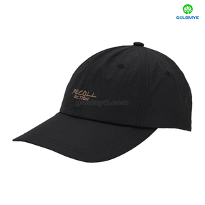 High Quality 100% Polyester Stylish Black Design Sporty Common Business 6-Panel Baseball Cap
