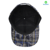 High Quality Cap with Checked Pattern Street Style Custom Fabric Cap Curved Brim 6-Panel Baseball Cap