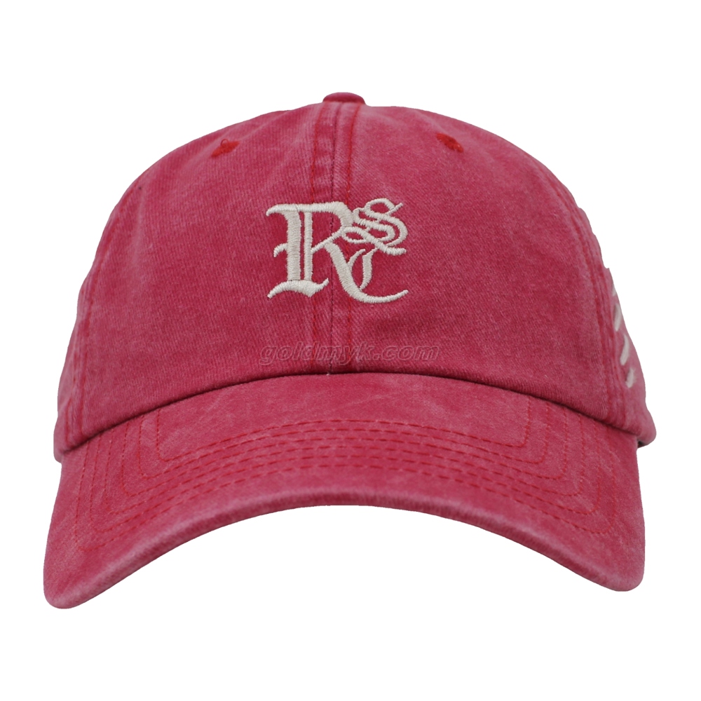 100% Cotton Baseball Cap Rope of Women And Men Custom Embroidery Silk Printed 6 Panel Cap Metal Buckle Closure