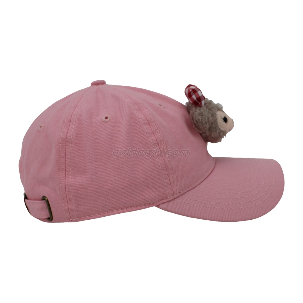 Popular And Hot Sale Soft Cotton Fabric Baseball Cap And Hat with Monkey Stuffed Toy Decoration 