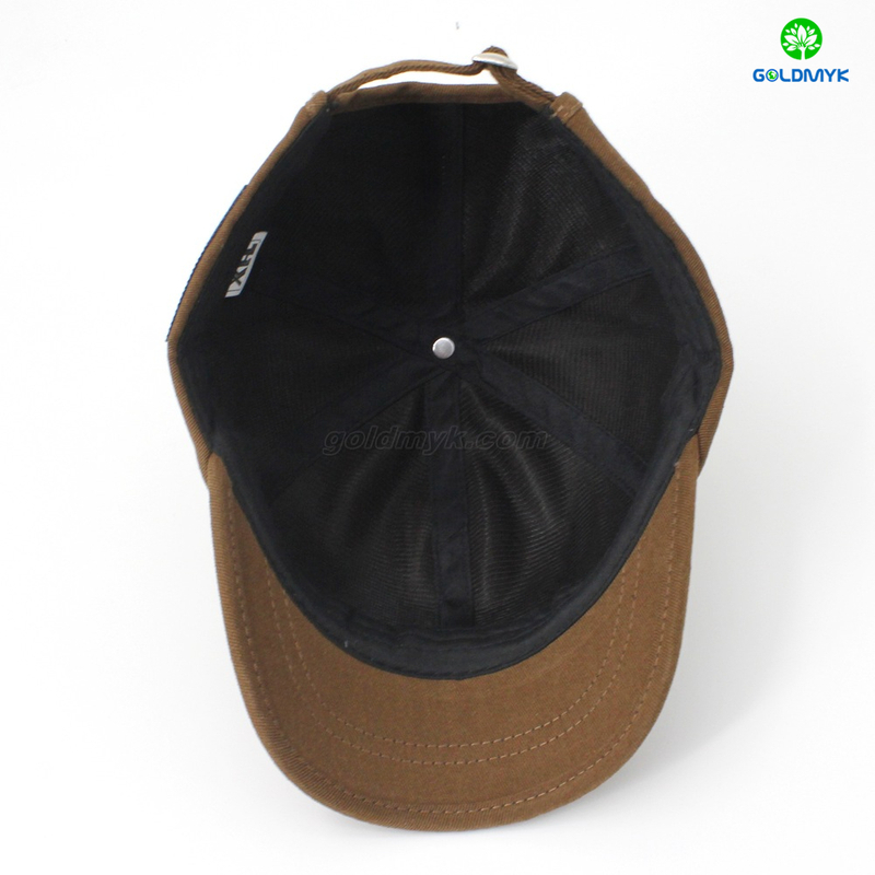 Custom Brown Baseball Cap 100 Cotton Twill Fabric Baseball Hat with 3D