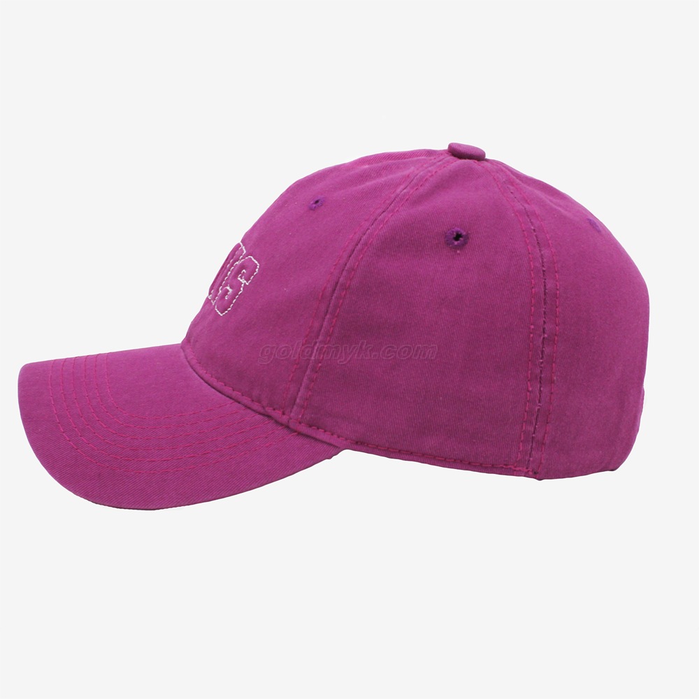 Custom Rose Red Baseball Cap 100% Cotton Twill Fabric Baseball Hat with Flat Embrodiery Logo Can Embroidery Of Women And Men