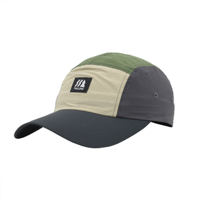 Microfiber Soft Polyester Fabric Five Panels Running Cap And Sports Cap with Custom Woven Patch Logo