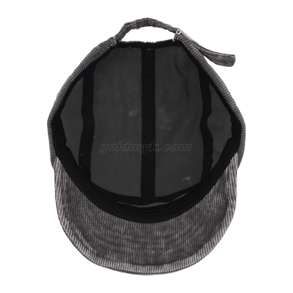Custom Wholesale Washed Cotton Corduroy Fabric Flat Bill Five Panels Cap And Hat with Good Price