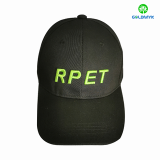 Wholesale 100% RPET material polyester fabric custom design 6 panel baseball cap hats