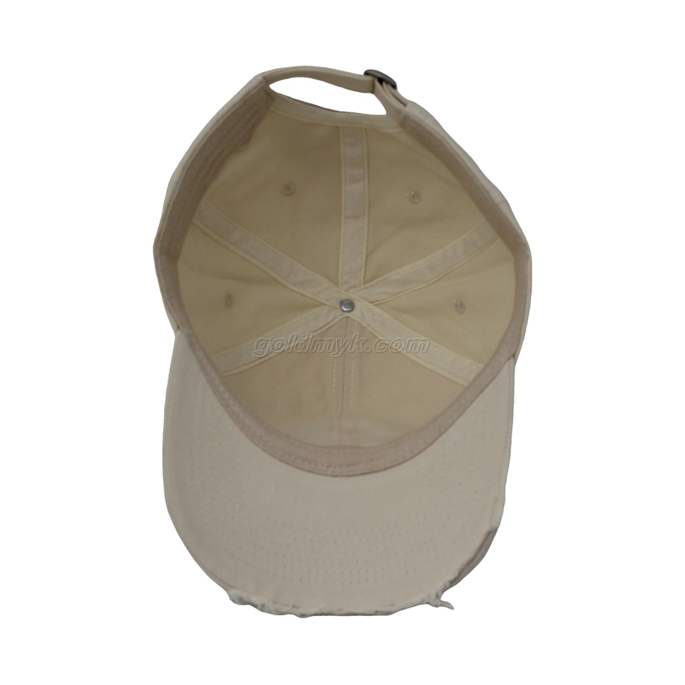 100% Cotton Fabric Baseball Cap Hand Washed Women And Men Acid Washed , Patch Embroidery, 6 Panel Cap