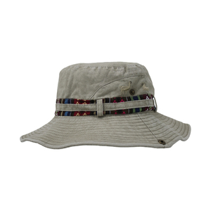 100% Cotton Fabric Bucket Cap Hand Washed Women And Men Acid Washed , Patch Embroidery, 6 Panel Cap
