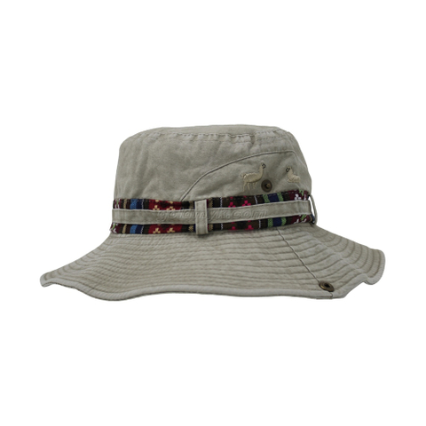 100% Cotton Fabric Bucket Cap Hand Washed Women And Men Acid Washed , Patch Embroidery, 6 Panel Cap