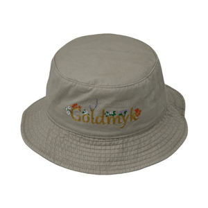 100% Cotton Fabric Bucket Cap Hand Washed Women And Men Acid Washed , Patch Embroidery, 6 Panel Cap