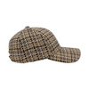 Hot Sale Checked Fabric Six Panels Structured Baseball Cap And Hat with Custom Logo Design