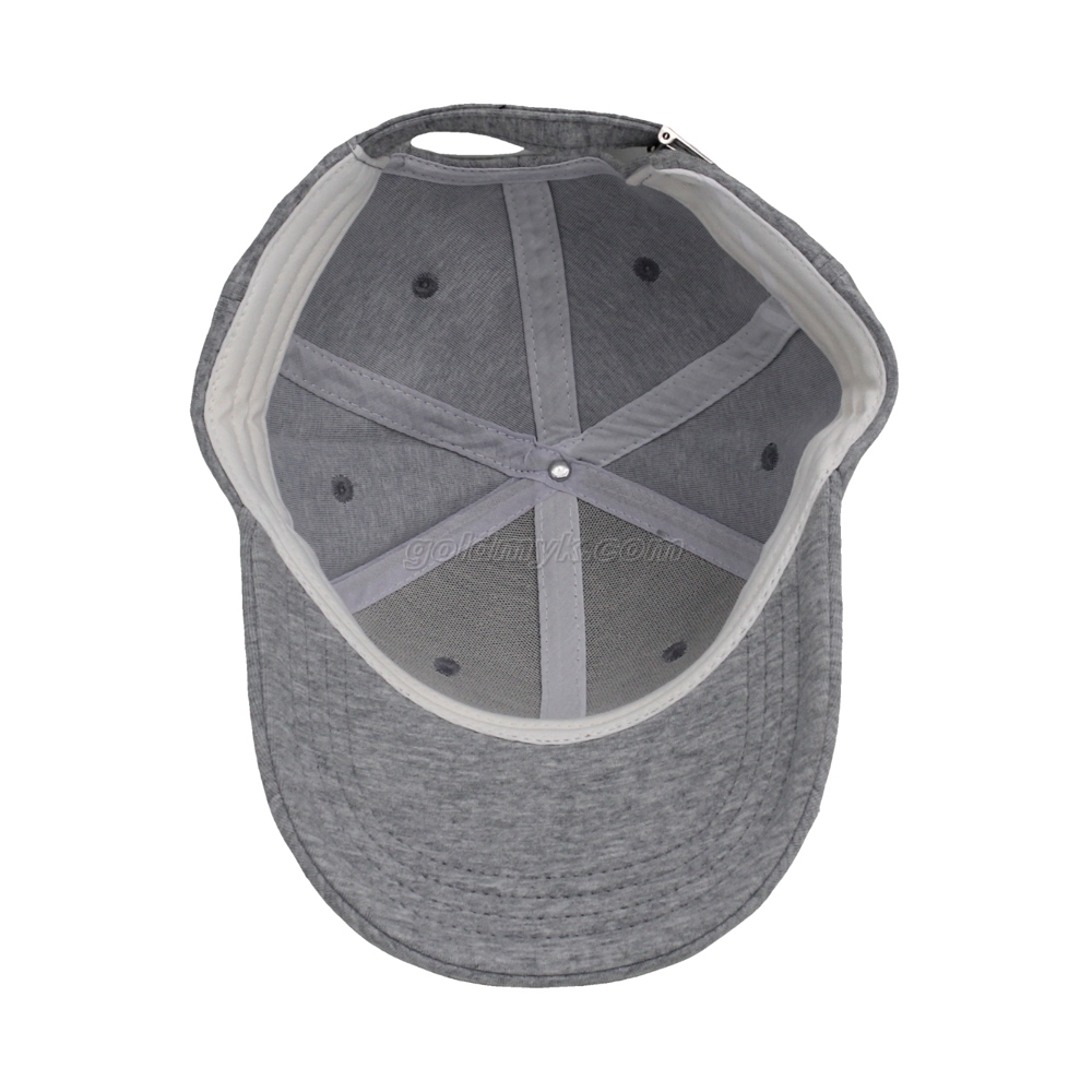 Custom Heather Grey Color Fabric Melange Color Structured Baseball Cap And Hat with Embroidery Patch