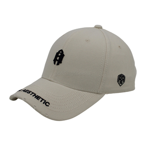 100% Cotton Canvas Fabric Custom Embroidery Logo on Six Panels Baseball Cap And Hat