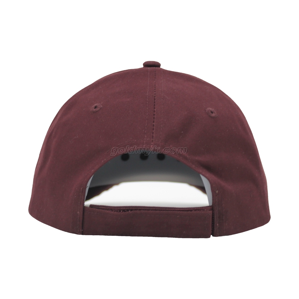 100% Cotton Baseball Cap Rope of Women And Men Custom Embroidery Silk Printed 6 Panel Cap Metal Buckle Closure