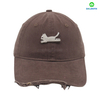 6 Panel Brown Custom 100% Cotton Twill Fabric Custom Logo Acid Washing Baseball Cap Hat Can Custom Embroidery of Women And Men